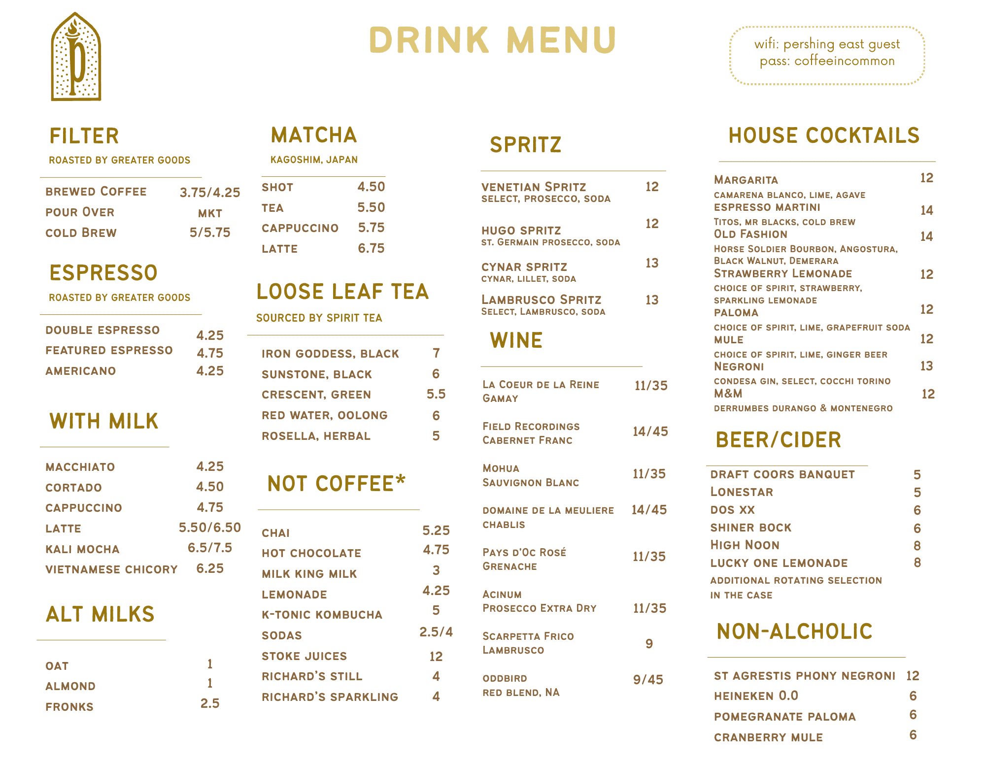 Drink Menu