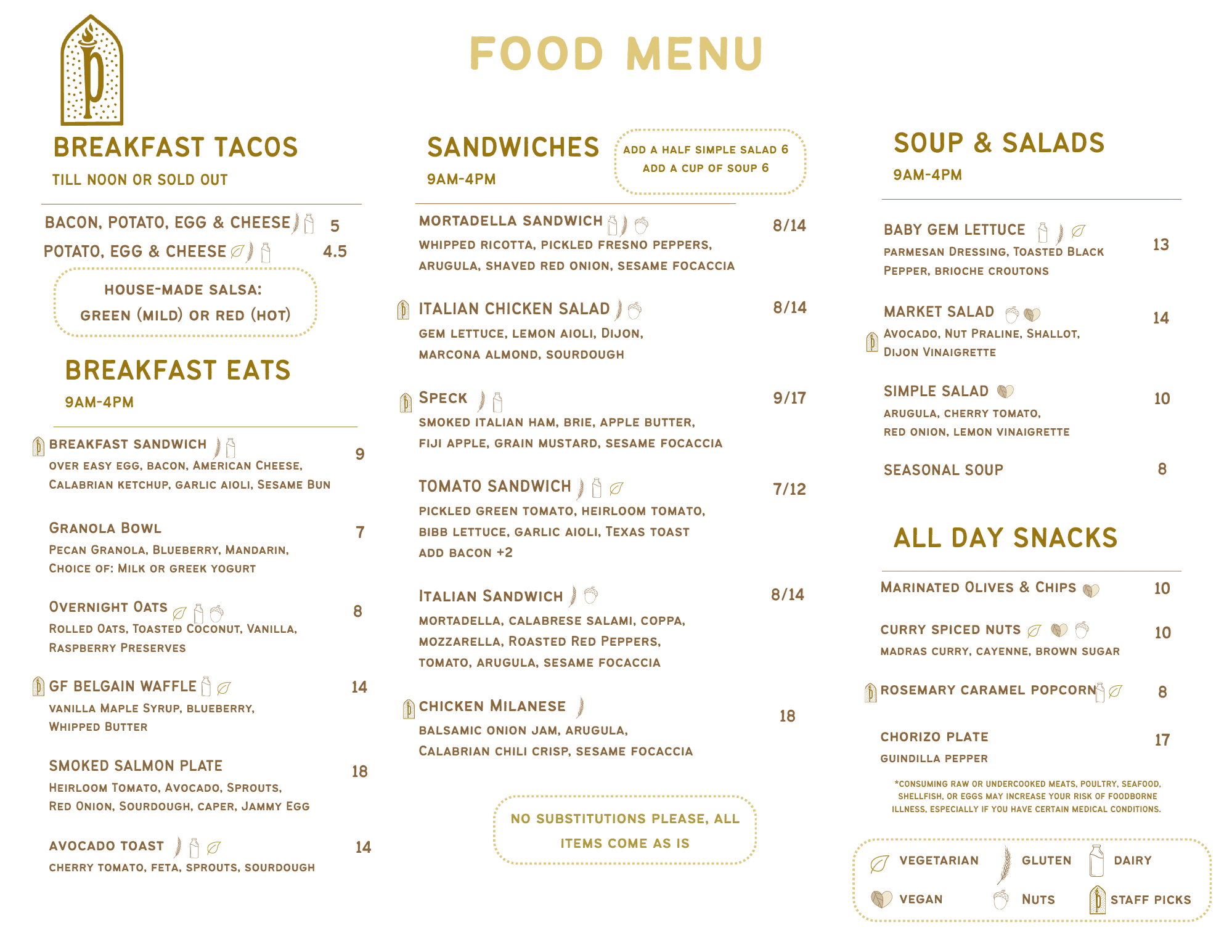 Food menu